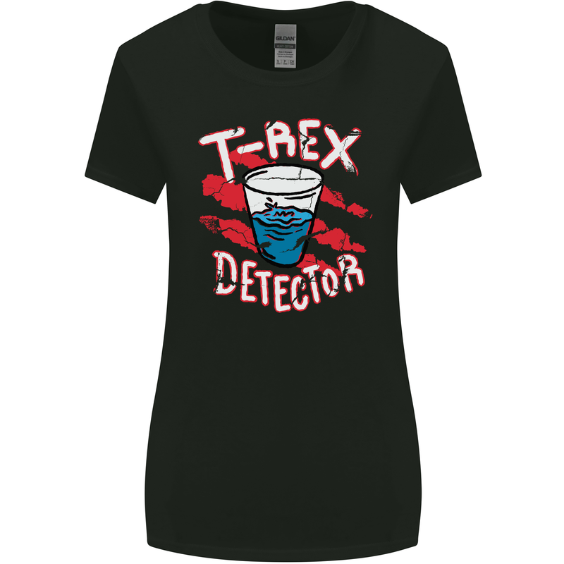 T-Rex Detector Funny Dinosaur Womens Wider Cut T-Shirt Black
