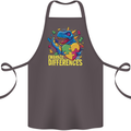 T-Rex Dinosaur Autism Autistic Cotton Apron 100% Organic Dark Grey