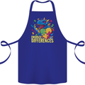 T-Rex Dinosaur Autism Autistic Cotton Apron 100% Organic Royal Blue