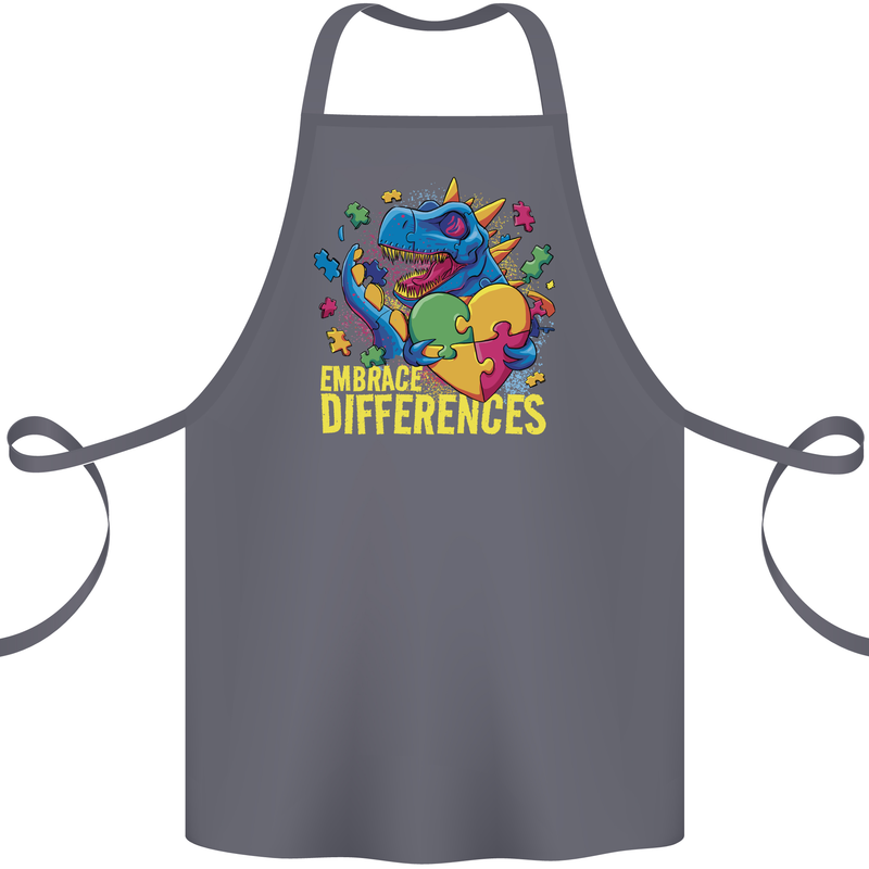 T-Rex Dinosaur Autism Autistic Cotton Apron 100% Organic Steel