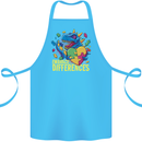 T-Rex Dinosaur Autism Autistic Cotton Apron 100% Organic Turquoise