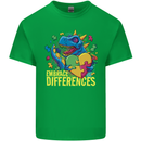 T-Rex Dinosaur Autism Autistic Mens Cotton T-Shirt Tee Top Irish Green