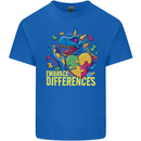 T-Rex Dinosaur Autism Autistic Mens Cotton T-Shirt Tee Top Royal Blue