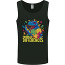 T-Rex Dinosaur Autism Autistic Mens Vest Tank Top Black