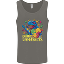 T-Rex Dinosaur Autism Autistic Mens Vest Tank Top Charcoal
