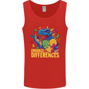 T-Rex Dinosaur Autism Autistic Mens Vest Tank Top Red
