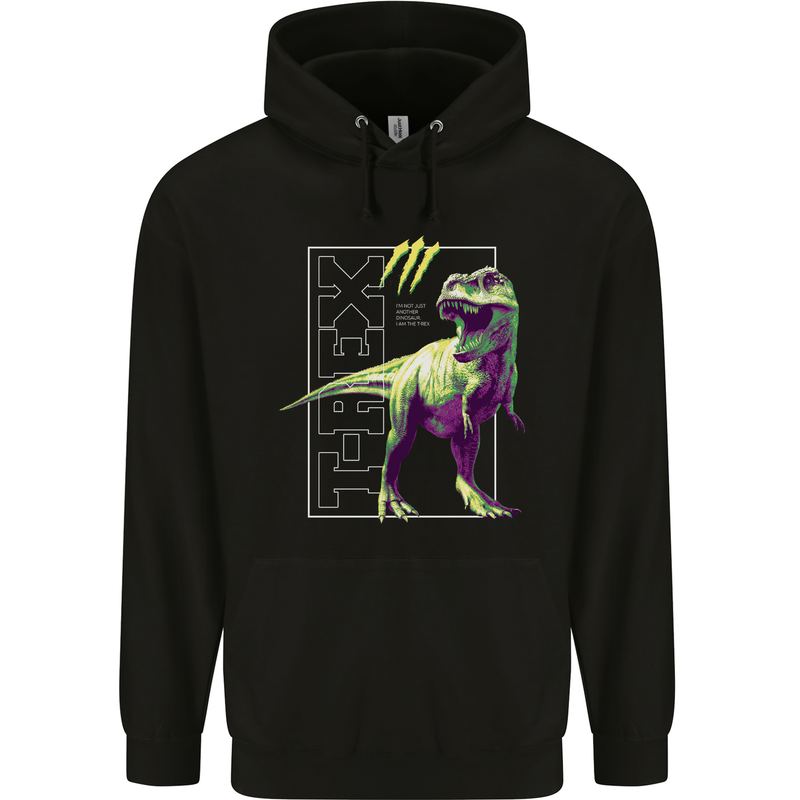 T-Rex Dinosaur Tyrannosaurus Rex Mens 80% Cotton Hoodie Black