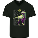 T-Rex Dinosaur Tyrannosaurus Rex Mens V-Neck Cotton T-Shirt Black
