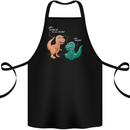 T-Rex Eating the Last Unicorn Dinosaur Funny Cotton Apron 100% Organic Black