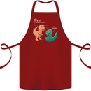 T-Rex Eating the Last Unicorn Dinosaur Funny Cotton Apron 100% Organic Maroon