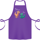 T-Rex Eating the Last Unicorn Dinosaur Funny Cotton Apron 100% Organic Purple