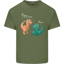 T-Rex Eating the Last Unicorn Dinosaur Funny Mens Cotton T-Shirt Tee Top Military Green