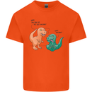 T-Rex Eating the Last Unicorn Funny Dinosaur Mens Cotton T-Shirt Tee Top Orange