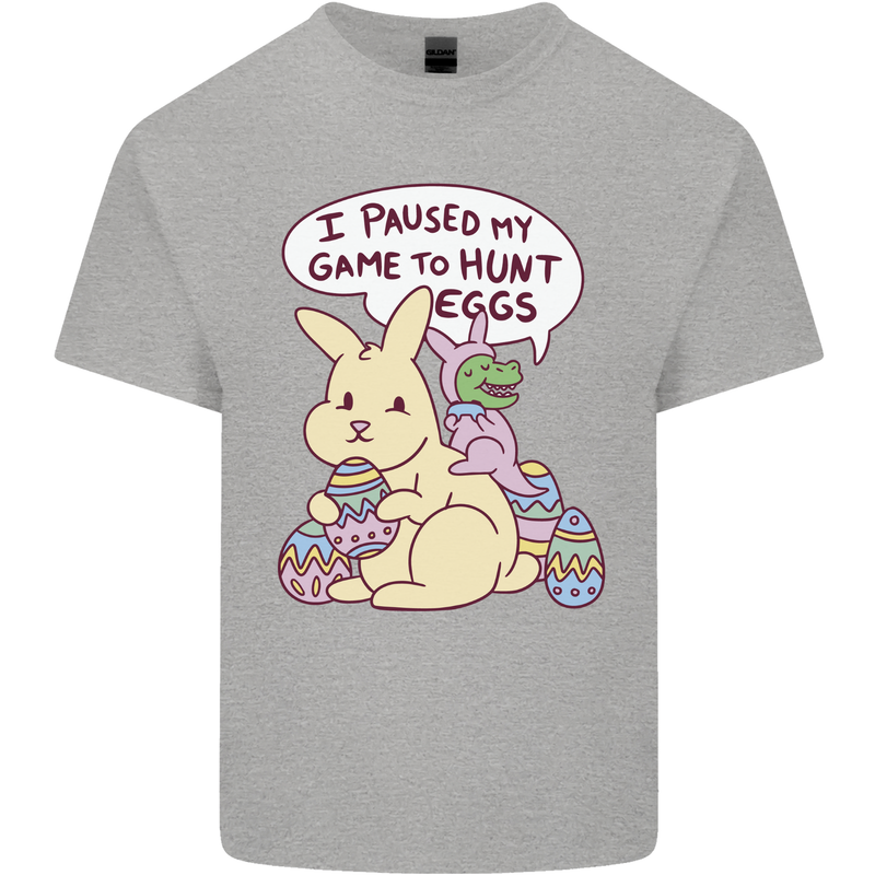 T-Rex Egg Hunt Kids T-Shirt Childrens Sports Grey