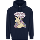 T-Rex Egg Hunt Mens 80% Cotton Hoodie Navy Blue