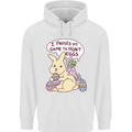 T-Rex Egg Hunt Mens 80% Cotton Hoodie White