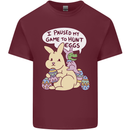T-Rex Egg Hunt Mens Cotton T-Shirt Tee Top Maroon