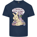 T-Rex Egg Hunt Mens Cotton T-Shirt Tee Top Navy Blue
