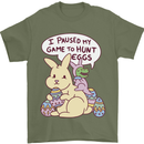 T-Rex Egg Hunt Mens T-Shirt 100% Cotton Military Green