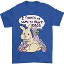 T-Rex Egg Hunt Mens T-Shirt 100% Cotton Royal Blue