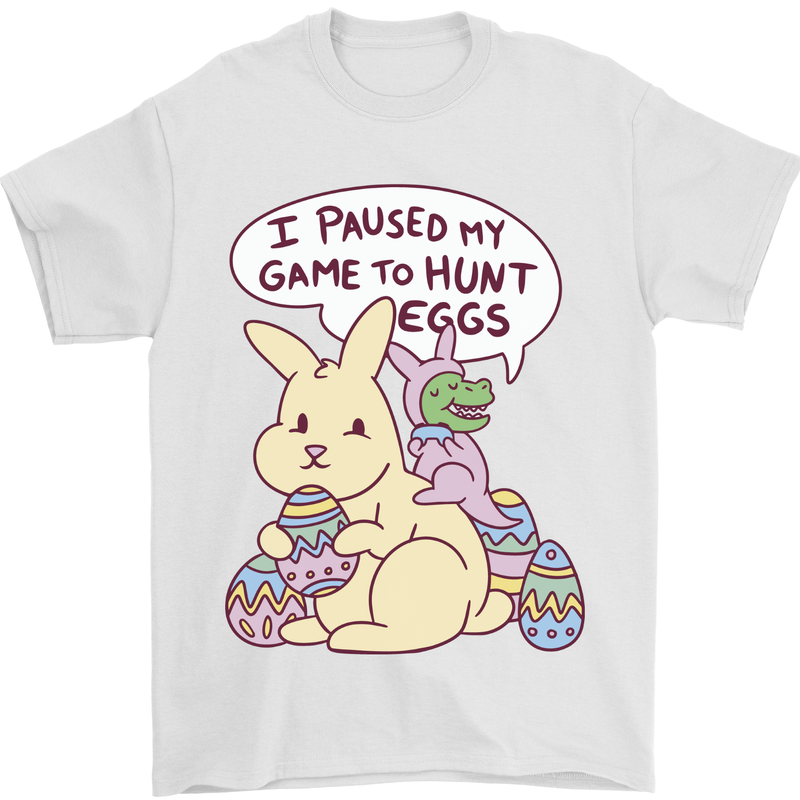 T-Rex Egg Hunt Mens T-Shirt 100% Cotton White