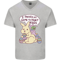 T-Rex Egg Hunt Mens V-Neck Cotton T-Shirt Sports Grey