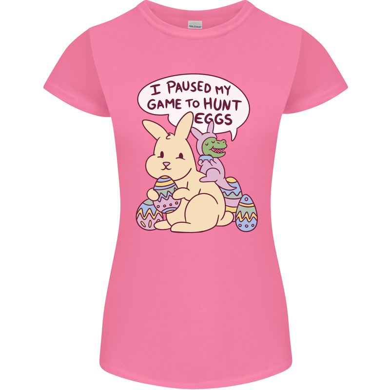 T-Rex Egg Hunt Womens Petite Cut T-Shirt Azalea