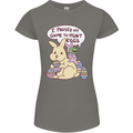 T-Rex Egg Hunt Womens Petite Cut T-Shirt Charcoal