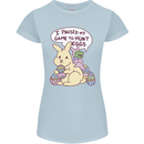 T-Rex Egg Hunt Womens Petite Cut T-Shirt Light Blue