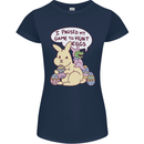 T-Rex Egg Hunt Womens Petite Cut T-Shirt Navy Blue