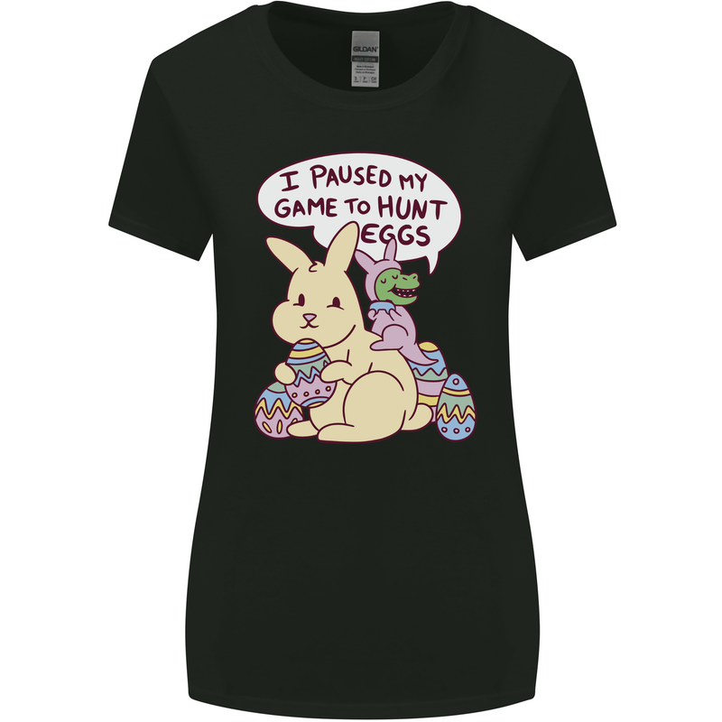 T-Rex Egg Hunt Womens Wider Cut T-Shirt Black