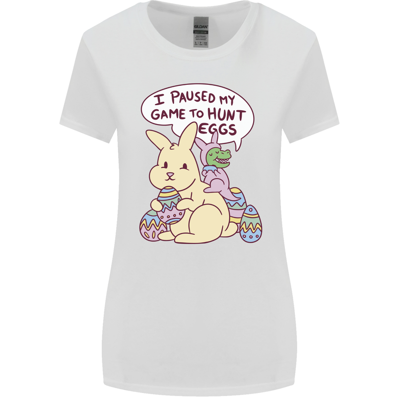 T-Rex Egg Hunt Womens Wider Cut T-Shirt White