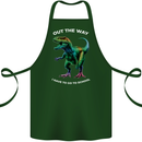 T-Rex Going to School Funny Dinosaur Cotton Apron 100% Organic Forest Green