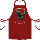 T-Rex Going to School Funny Dinosaur Cotton Apron 100% Organic Maroon