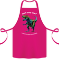 T-Rex Going to School Funny Dinosaur Cotton Apron 100% Organic Pink