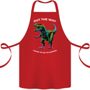 T-Rex Going to School Funny Dinosaur Cotton Apron 100% Organic Red