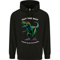 T-Rex Going to School Funny Dinosaur Mens 80% Cotton Hoodie Black