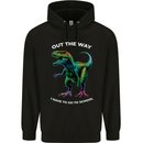 T-Rex Going to School Funny Dinosaur Mens 80% Cotton Hoodie Black