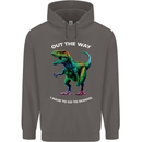 T-Rex Going to School Funny Dinosaur Mens 80% Cotton Hoodie Charcoal