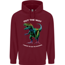 T-Rex Going to School Funny Dinosaur Mens 80% Cotton Hoodie Maroon