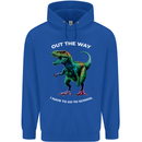 T-Rex Going to School Funny Dinosaur Mens 80% Cotton Hoodie Royal Blue