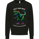 T-Rex Going to School Funny Dinosaur Mens Sweatshirt Jumper Black