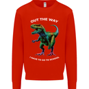 T-Rex Going to School Funny Dinosaur Mens Sweatshirt Jumper Bright Red