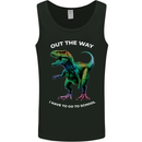 T-Rex Going to School Funny Dinosaur Mens Vest Tank Top Black