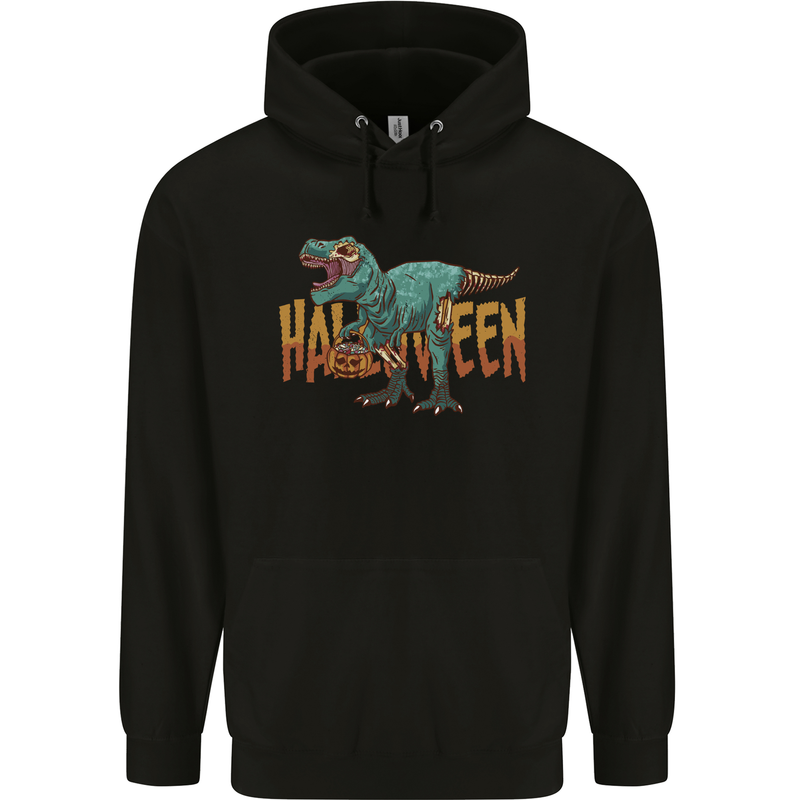 T-Rex Halloween Dinosaur Mens 80% Cotton Hoodie Black