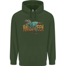 T-Rex Halloween Dinosaur Mens 80% Cotton Hoodie Forest Green
