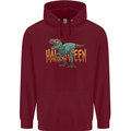 T-Rex Halloween Dinosaur Mens 80% Cotton Hoodie Maroon