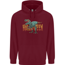 T-Rex Halloween Dinosaur Mens 80% Cotton Hoodie Maroon