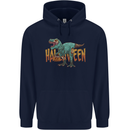 T-Rex Halloween Dinosaur Mens 80% Cotton Hoodie Navy Blue