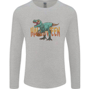 T-Rex Halloween Dinosaur Mens Long Sleeve T-Shirt Sports Grey